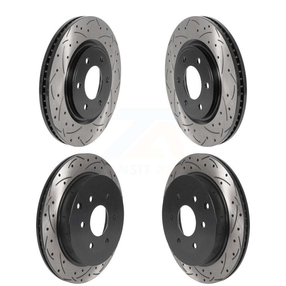 Drill Slot Disc Brake Rotors Front Rear Kit For INFINITI QX80 Nissan Armada QX56