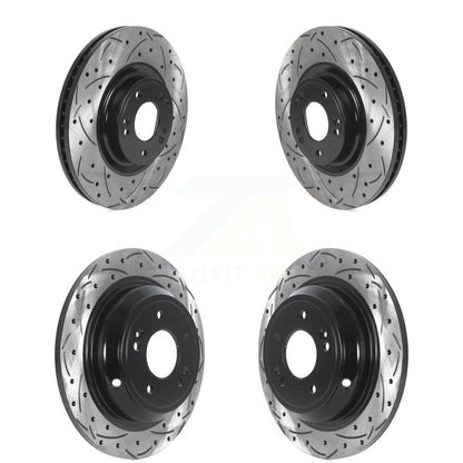 Coated Drilled Slotted Disc Brake Rotors Front Rear Kit For Hyundai Genesis