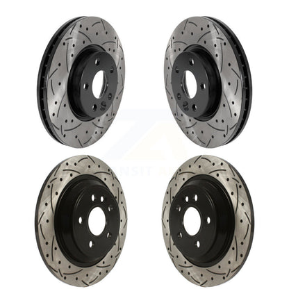 Coated Drilled Slotted Disc Brake Rotors Front Rear Kit For Volvo S60 V70