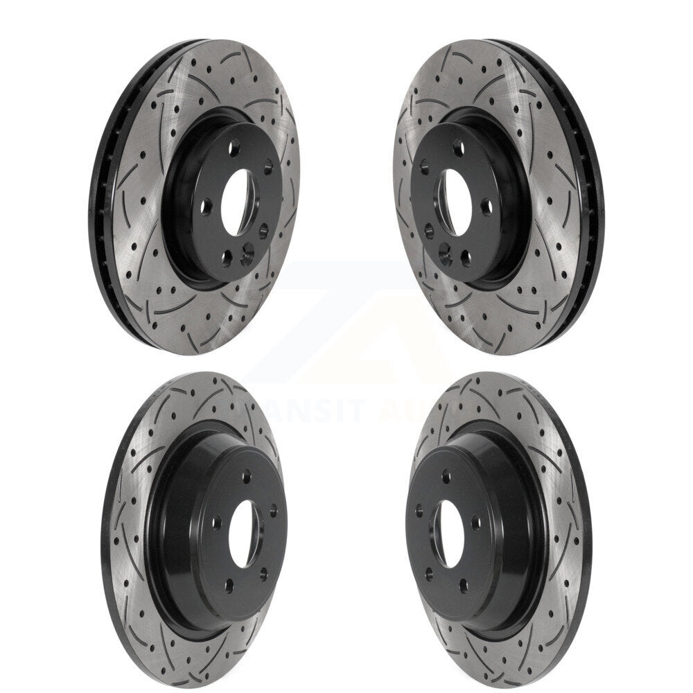 Drill Slot Disc Brake Rotor Front Rear Kit For 2012-2015 Land Rover Range Evoque