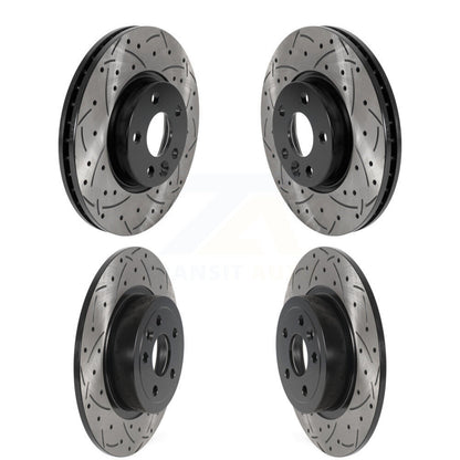 Coated Drilled Slot Disc Brake Rotors Front Rear Kit For Land Rover Range Evoque