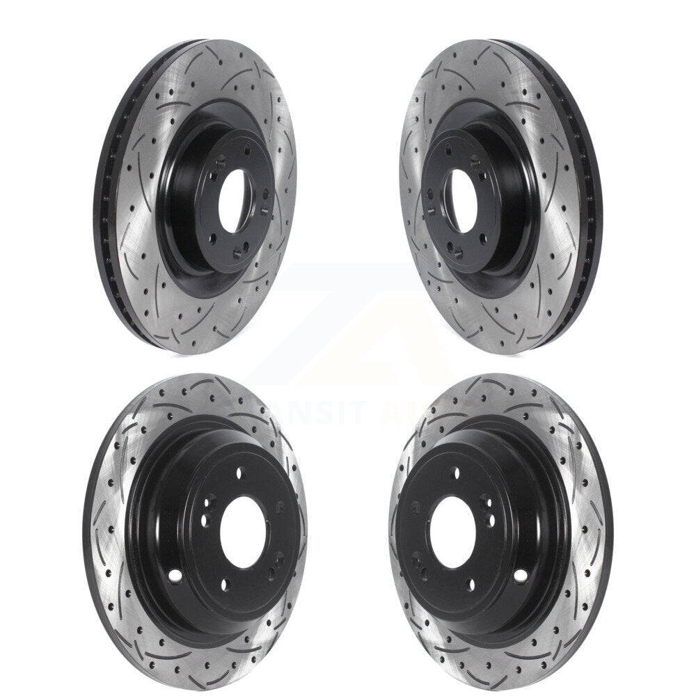 Coat Drill Slot Disc Brake Rotor Front Rear Kit For Hyundai Genesis G80 Kia K900