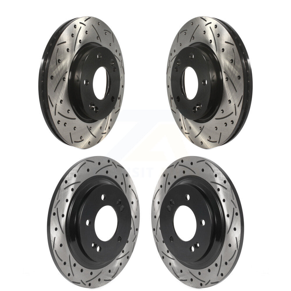 Drilled Slot Disc Brake Rotors Front Rear Kit For Kia Forte5 Hyundai Elantra GT