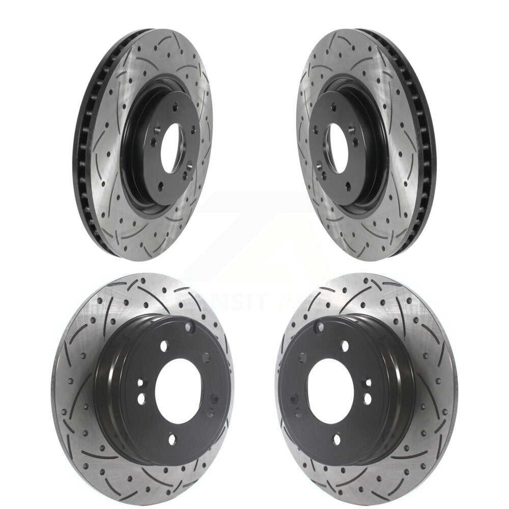 Drill Slot Disc Brake Rotor Front Rear Kit For Hyundai Tucson Kia Optima Cadenza