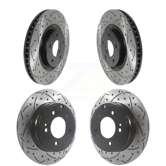 Drill Slot Disc Brake Rotor Front Rear Kit For Hyundai Tucson Kia Optima Cadenza