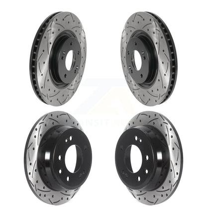 Coated Drilled Slotted Disc Brake Rotors Front Rear Kit For Hyundai Tucson