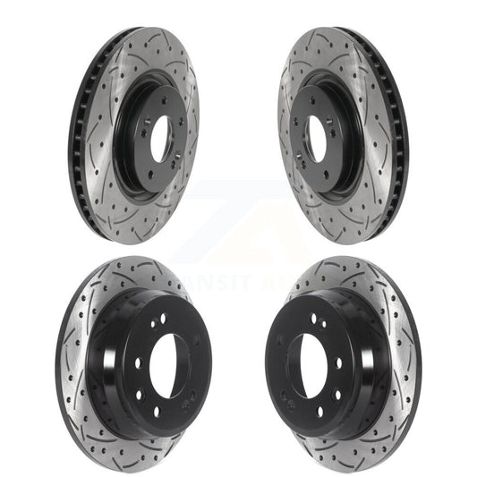 Coated Drilled Slotted Disc Brake Rotors Front Rear Kit For Hyundai Tucson