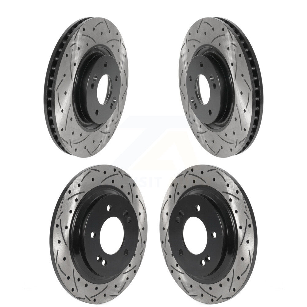 Drill Slot Disc Brake Rotor Front Rear Kit For Kia Optima Hyundai Sonata Cadenza