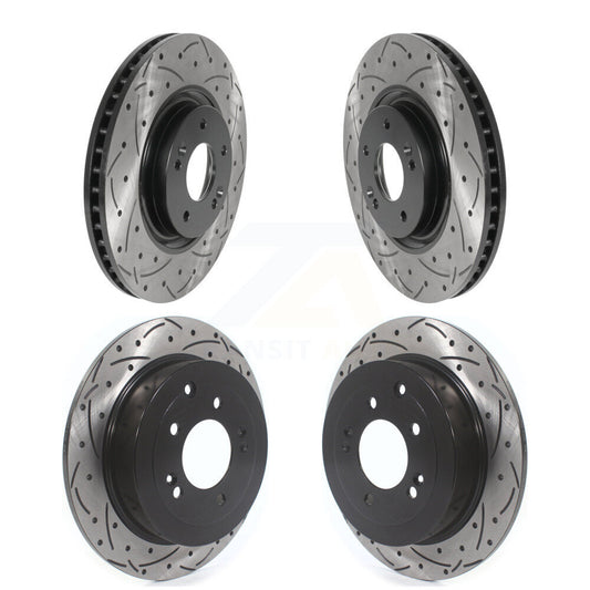 Drill Slot Brake Rotor Front Rear Kit For Kia Sportage With Manual Parking
