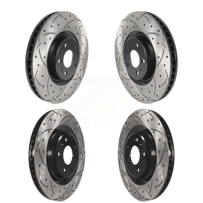 Coated Drilled Slotted Disc Brake Rotors Front Rear Kit For Audi A6 Quattro A7