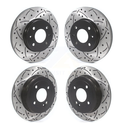 Coated Drilled Slot Disc Brake Rotors Front Rear Kit For Hyundai Accent Kia Rio