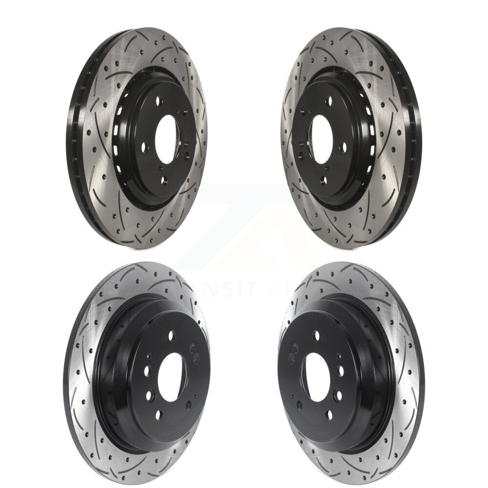 Drilled Slot Disc Brake Rotors Front Rear Kit For Honda Pilot Ridgeline Passport