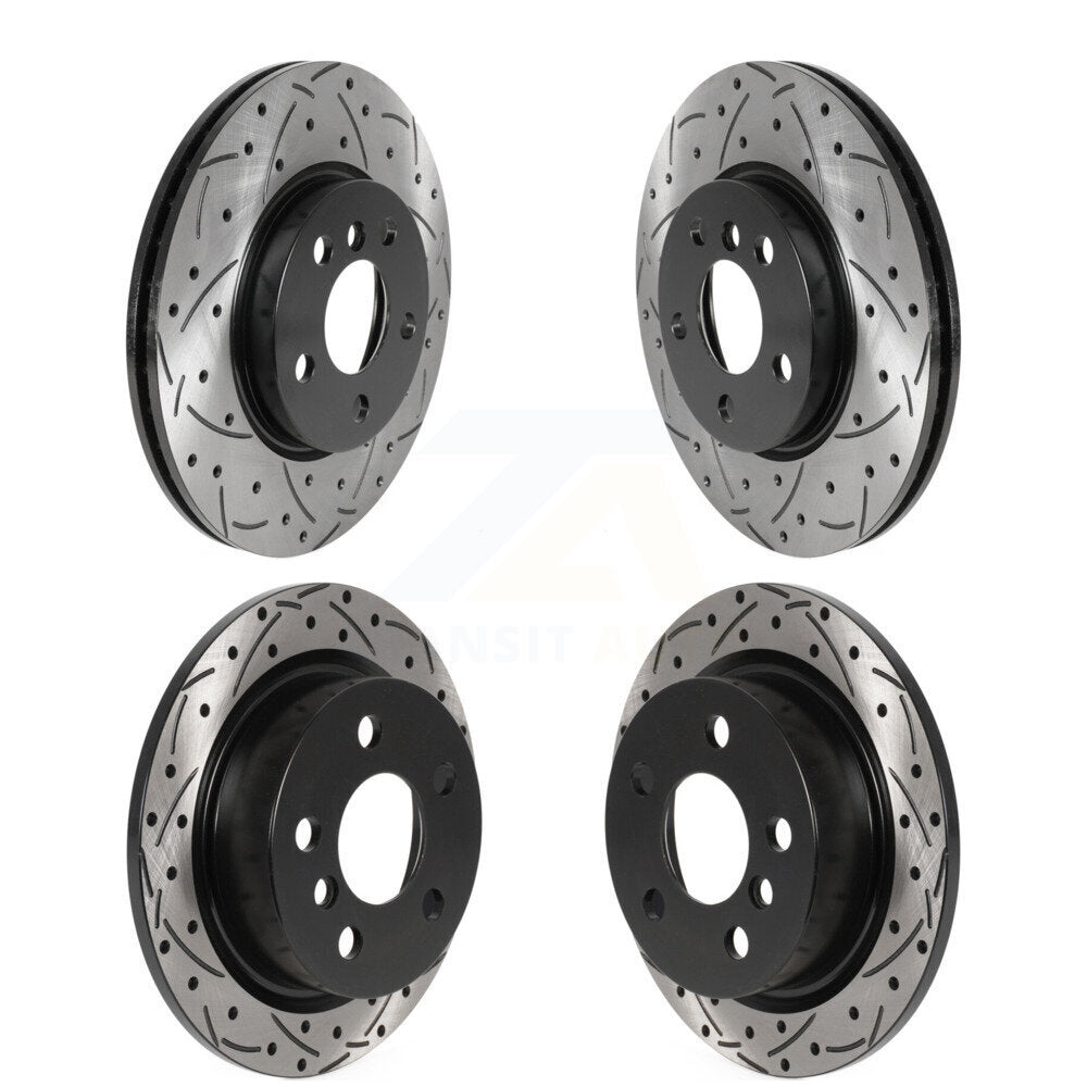Coated Drilled Slotted Disc Brake Rotors Front Rear Kit For Mini Cooper