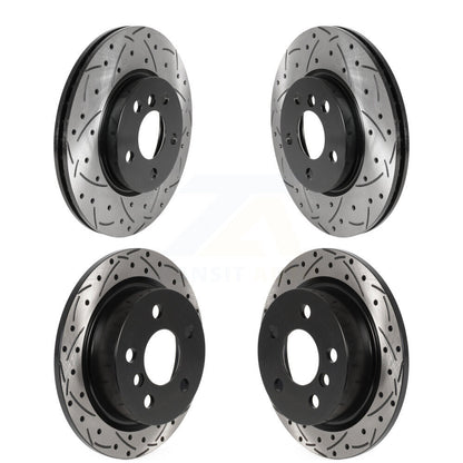 Coated Drilled Slotted Disc Brake Rotors Front Rear Kit For Mini Cooper