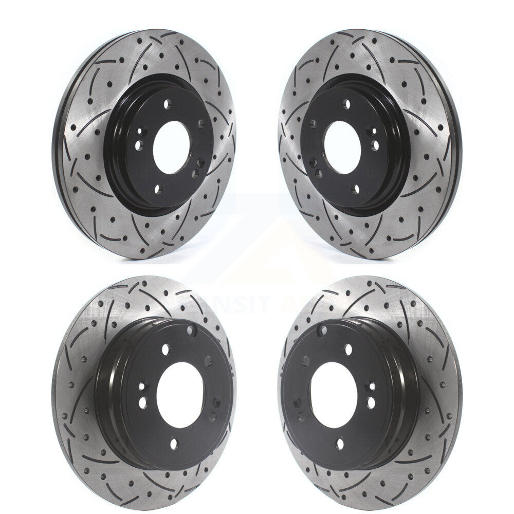 Coated Drill Slot Disc Brake Rotors Front Rear Kit For Hyundai Sonata Kia Optima