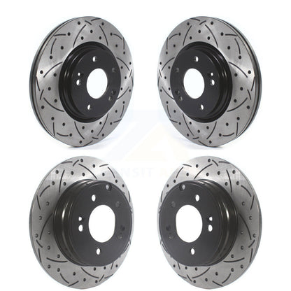 Coated Drill Slot Disc Brake Rotors Front Rear Kit For Hyundai Sonata Kia Optima