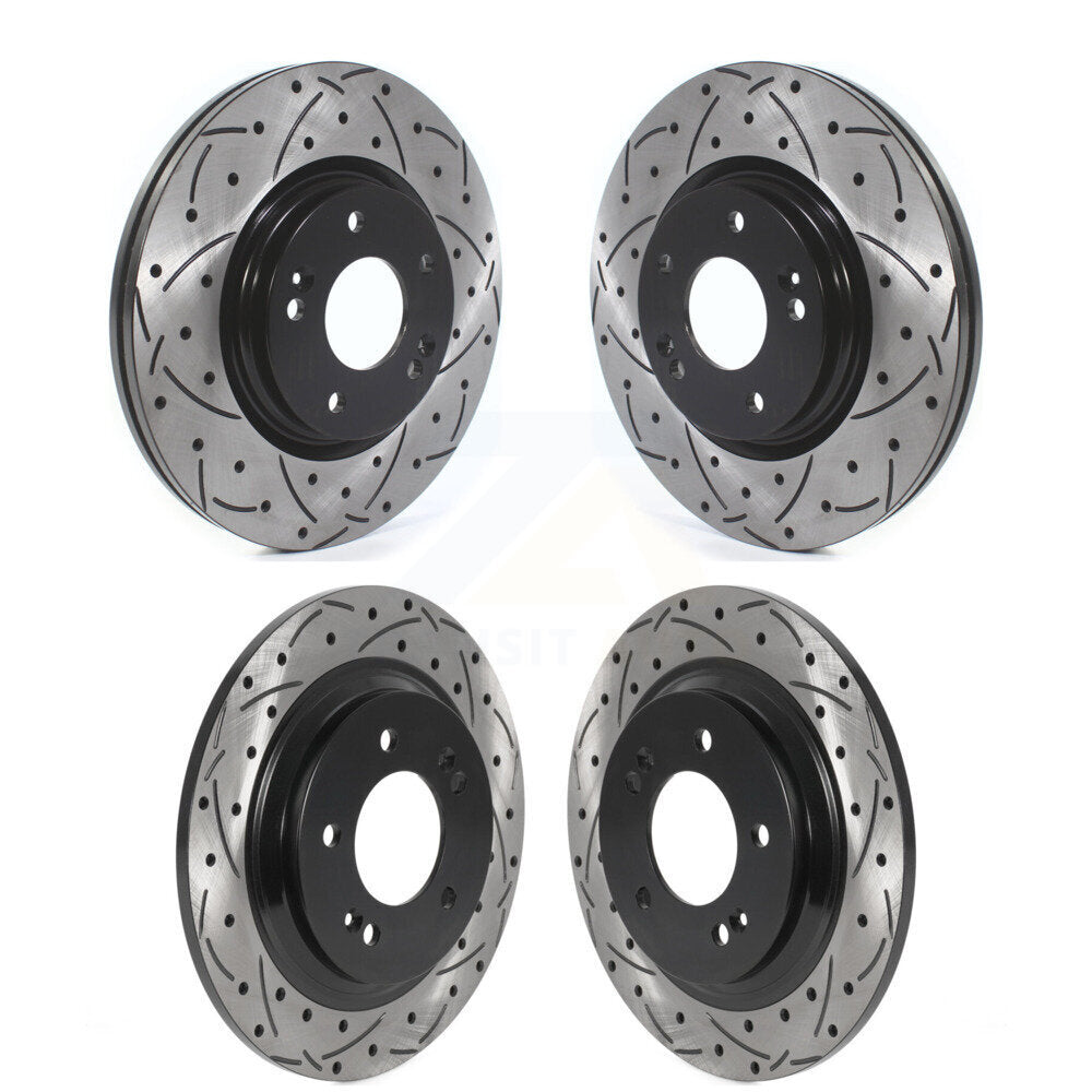 Drilled Slot Brake Rotor Front Rear Kit For Kia Hyundai Optima Elantra GT Sonata