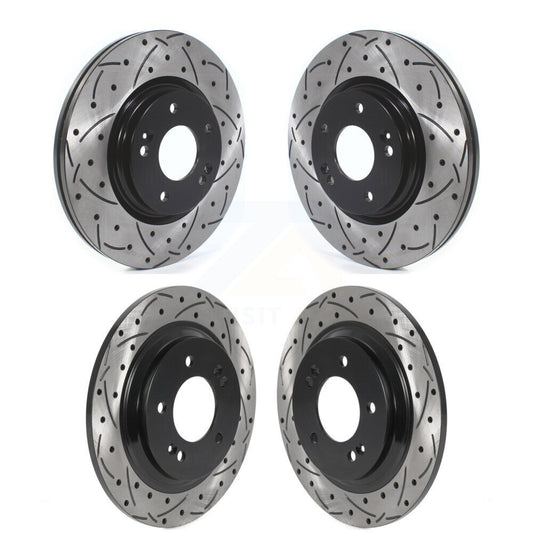 Drilled Slot Brake Rotor Front Rear Kit For Kia Hyundai Optima Elantra GT Sonata