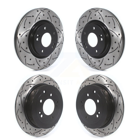 Coat Drill Slot Disc Brake Rotors Front Rear Kit For Hyundai Tucson Kia Sportage