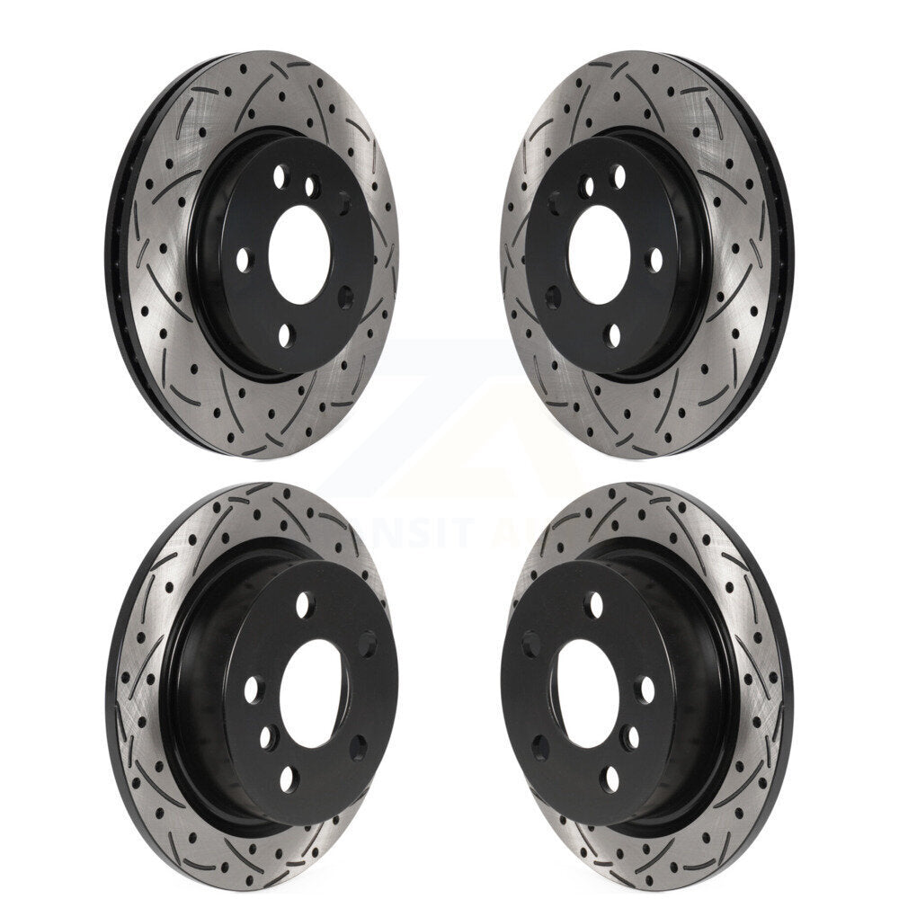 Coated Drilled Slotted Disc Brake Rotors Front Rear Kit For Mini Cooper