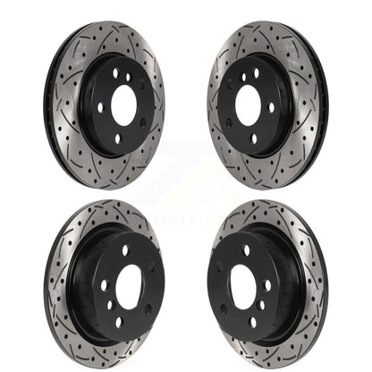 Coated Drilled Slotted Disc Brake Rotors Front Rear Kit For Mini Cooper
