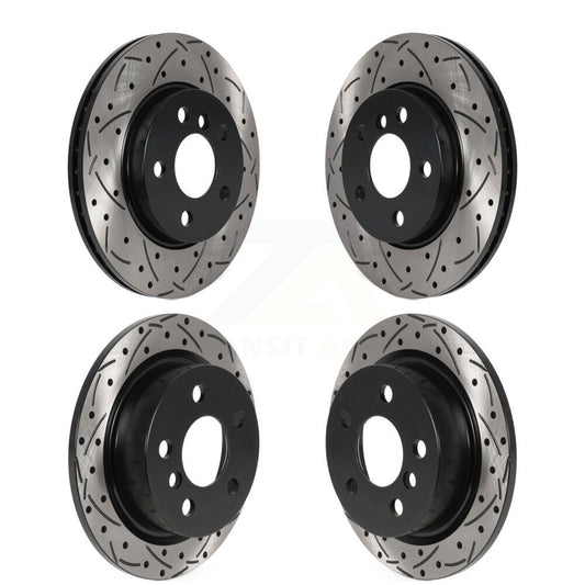 Coated Drilled Slotted Disc Brake Rotors Front Rear Kit For Mini Cooper
