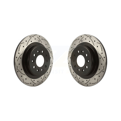 Coated Drilled Slotted Disc Brake Rotors Rear Pair For Buick Envision