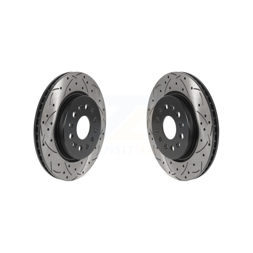 Drill Slot Brake Rotors Rear Pair For Chevrolet Cadillac XT5 Traverse GMC Acadia