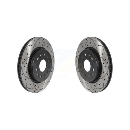 Drill Slot Brake Rotors Rear Pair For Chevrolet Cadillac XT5 Traverse GMC Acadia