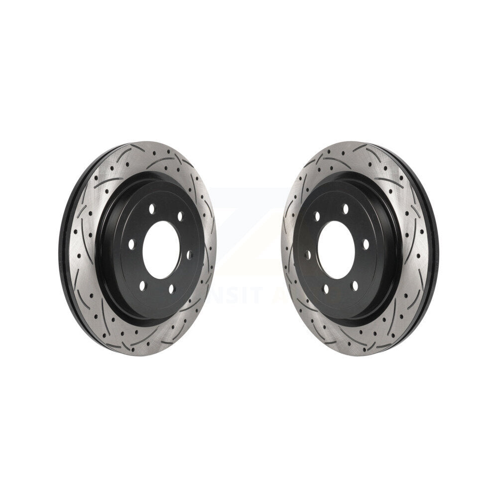Drilled Slot Brake Rotors Rear Pair For Ford F-150 Expedition Lincoln Navigator