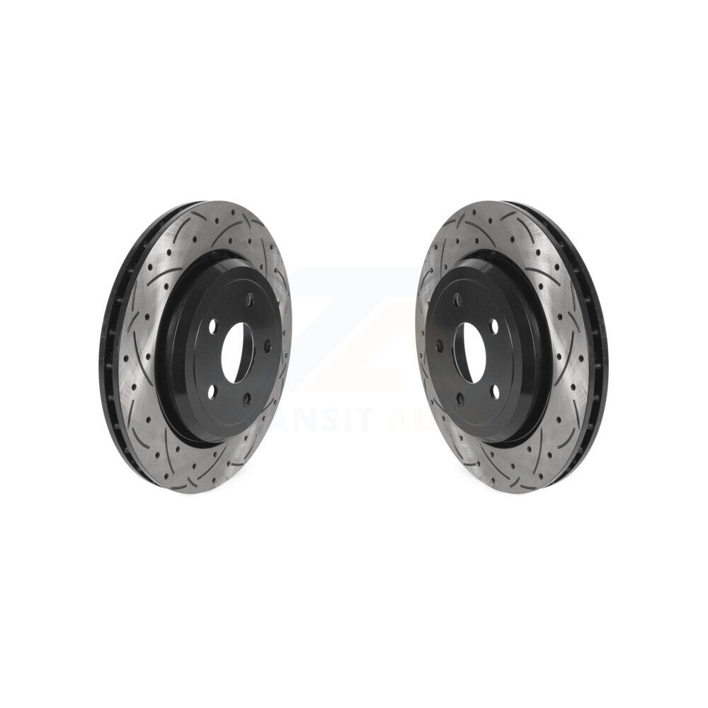 Drilled Slot Brake Rotor Rear Pair For Jeep Grand Cherokee Dodge Durango Charger