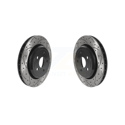 Drilled Slot Brake Rotor Rear Pair For Jeep Grand Cherokee Dodge Durango Charger