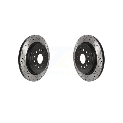 Coated Drilled Slotted Disc Brake Rotors Rear Pair For Ram 1500