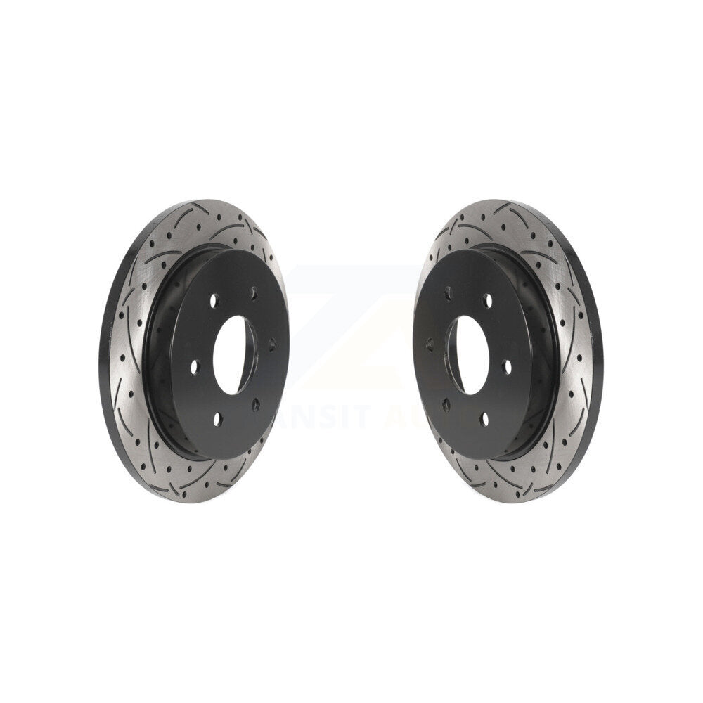 Coat Drill Slot Disc Brake Rotor Rear Pair For Nissan TITAN Armada INFINITI QX56