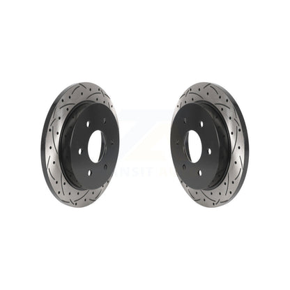 Coat Drill Slot Disc Brake Rotor Rear Pair For Nissan TITAN Armada INFINITI QX56