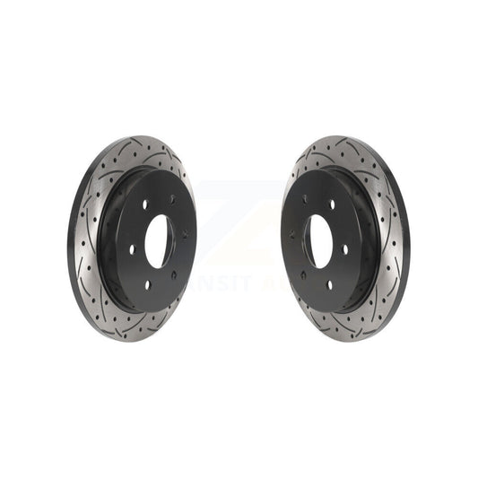 Coat Drill Slot Disc Brake Rotor Rear Pair For Nissan TITAN Armada INFINITI QX56