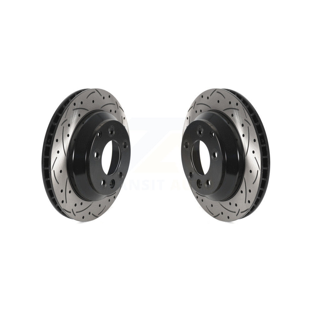 Drill Slot Brake Rotors Rear Pair For Porsche Cayenne Volkswagen Touareg Audi Q7