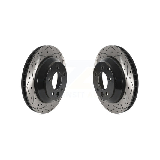Drill Slot Brake Rotors Rear Pair For Porsche Cayenne Volkswagen Touareg Audi Q7