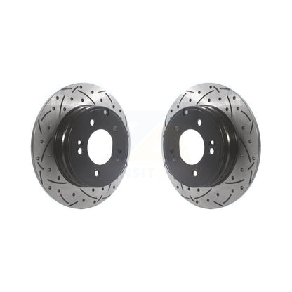 Drilled Slot Brake Rotors Rear Pair For Hyundai Sonata Tucson Kia Optima Cadenza
