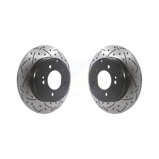Drilled Slot Brake Rotors Rear Pair For Hyundai Sonata Tucson Kia Optima Cadenza
