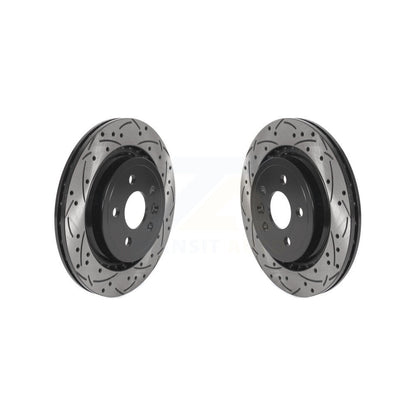 Coated Drilled Slotted Disc Brake Rotor Rear Pair For Volvo XC70 S60 V60 S80 V70