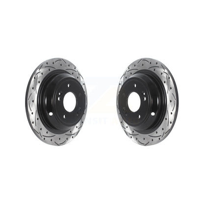 Coated Drilled Slot Disc Brake Rotors Rear Pair For Hyundai Genesis G80 Kia K900