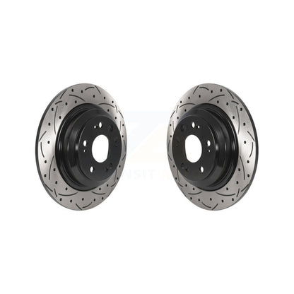 Coated Drilled Slotted Disc Brake Rotors Rear Pair For 2009-2014 Acura TL