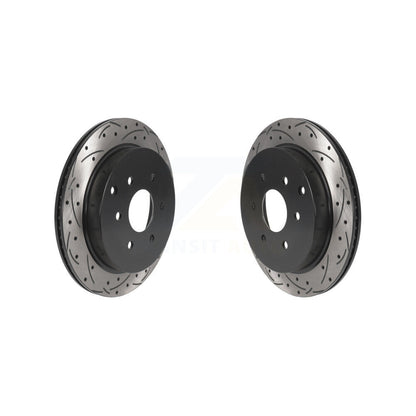 Coat Drill Slot Disc Brake Rotors Rear Pair For INFINITI QX80 Nissan Armada QX56