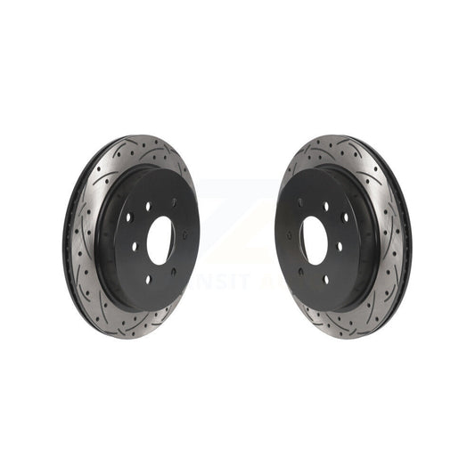 Coat Drill Slot Disc Brake Rotors Rear Pair For INFINITI QX80 Nissan Armada QX56