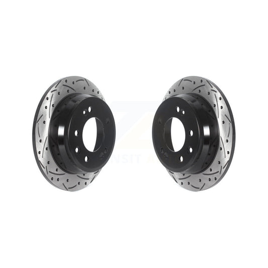 Drilled Slot Disc Brake Rotors Rear Pair For Hyundai Elantra Tucson Kia Sportage