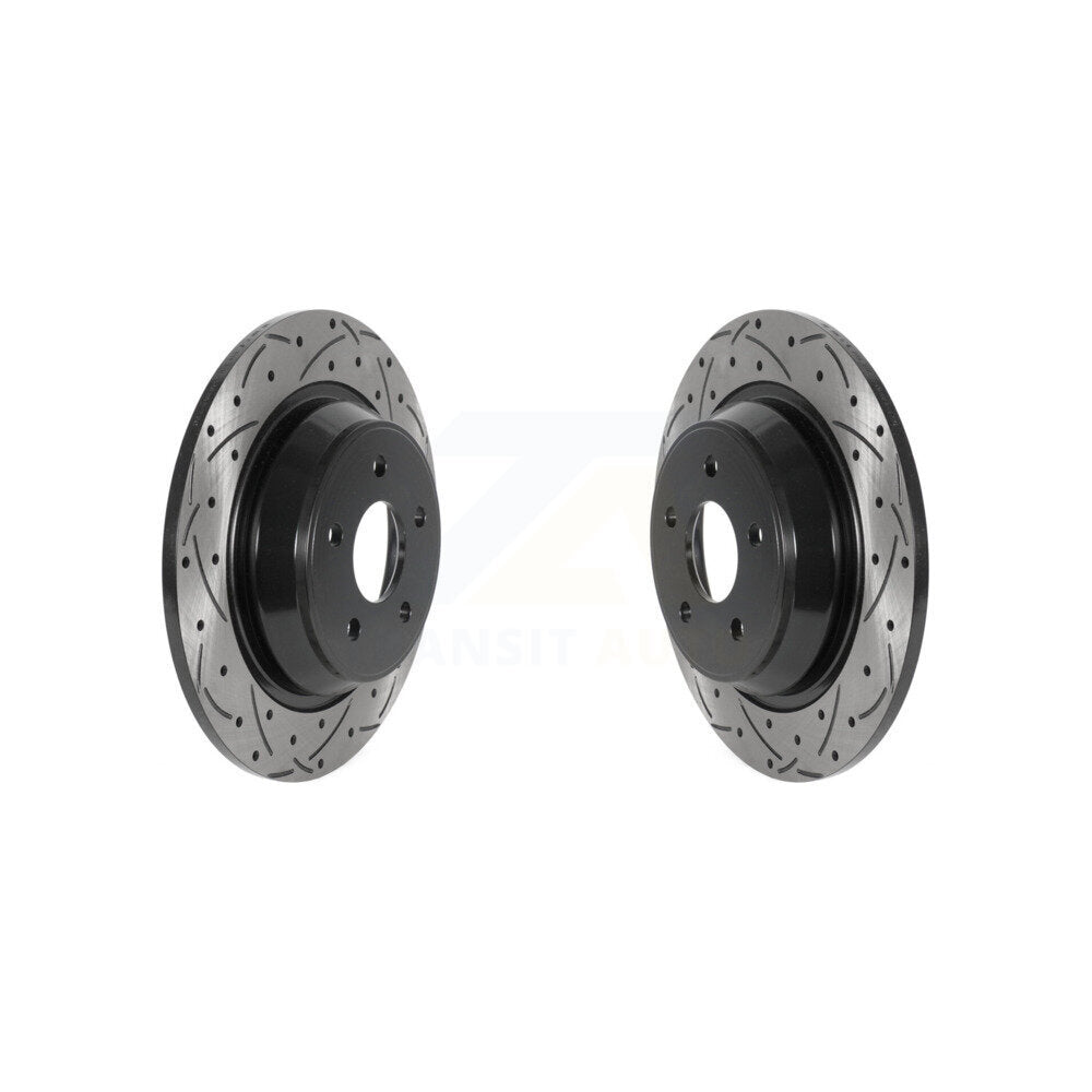 Coat Drill Slot Disc Brake Rotor Rear Pair For 2012-2015 Land Rover Range Evoque