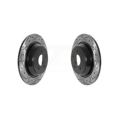 Coat Drill Slot Disc Brake Rotor Rear Pair For 2012-2015 Land Rover Range Evoque