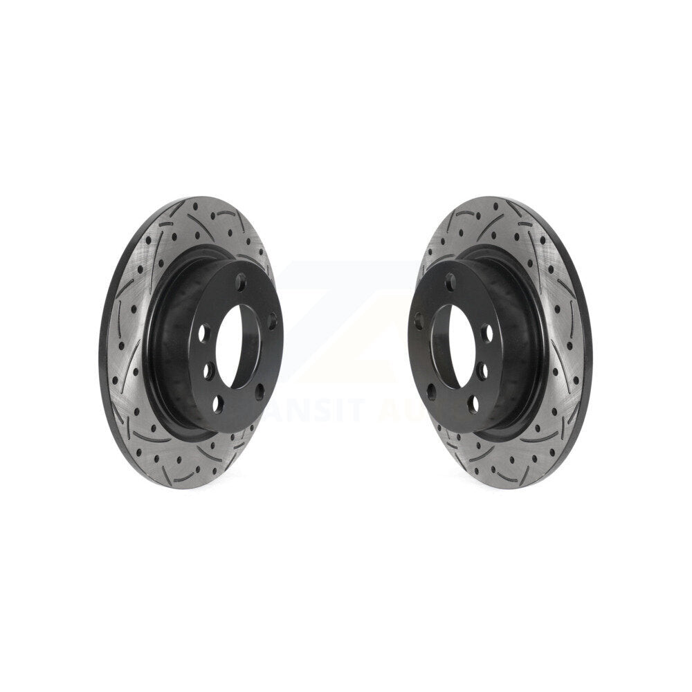 Coated Drill Slot Disc Brake Rotors Rear Pair For Mini Cooper Countryman Paceman