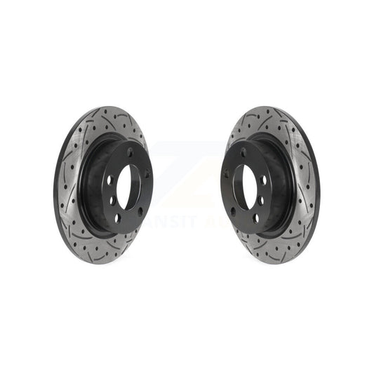 Coated Drill Slot Disc Brake Rotors Rear Pair For Mini Cooper Countryman Paceman